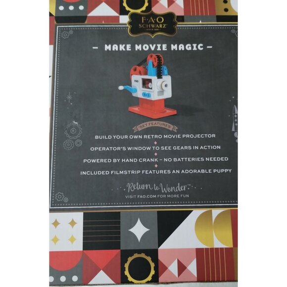 FAO Schwarz DIY Cinema Retro Film Projector Kit 86 Pieces New Never used - Picture 5 of 6